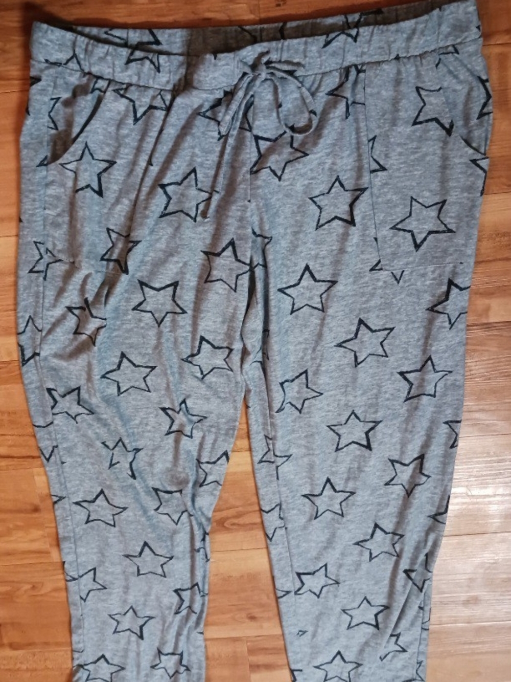 Gray Star Print Lounge Pants | Cozy Soft Pajama Bottoms - Picture 3 of 3